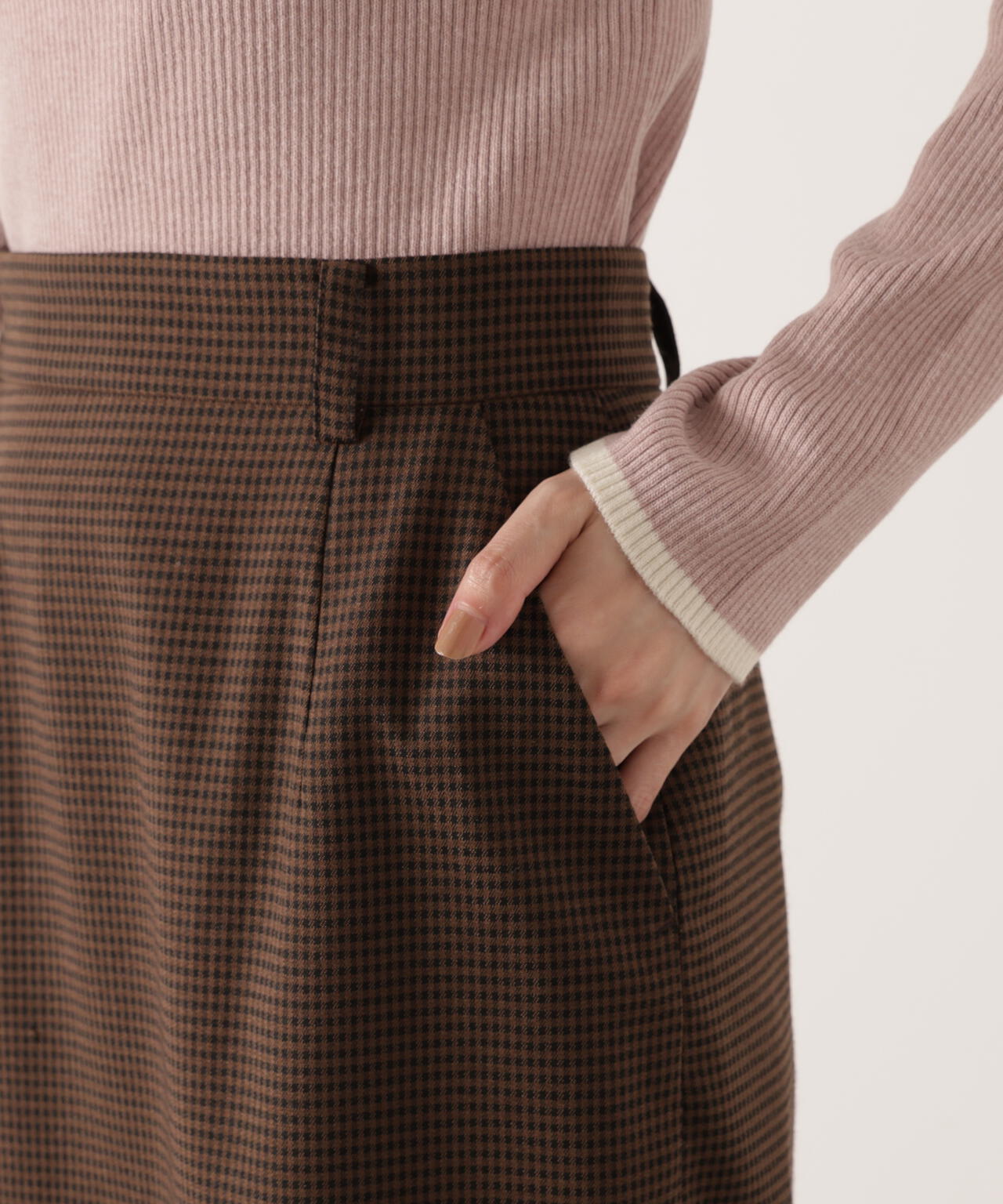 【加藤栞さん着用】ギンガムナロータイトスカート