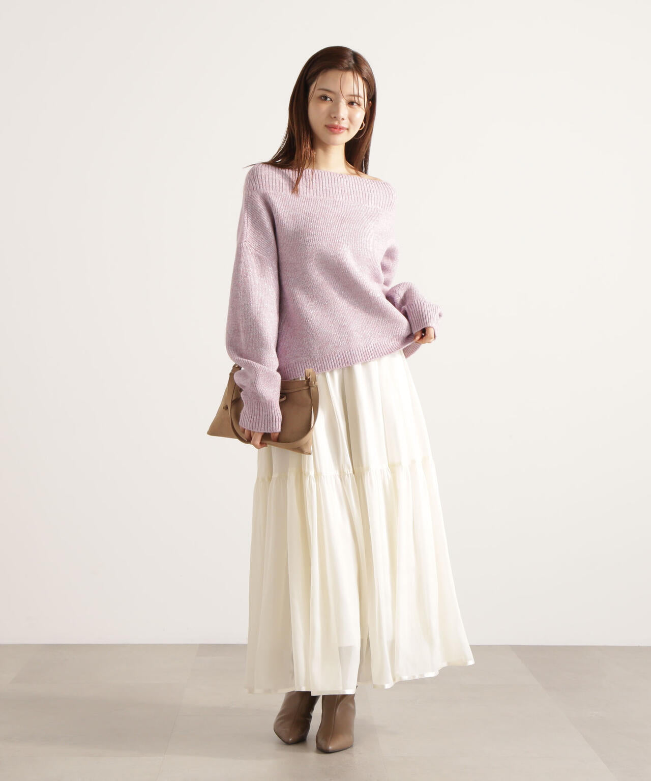 【加藤栞さん着用】シアーティアードスカート