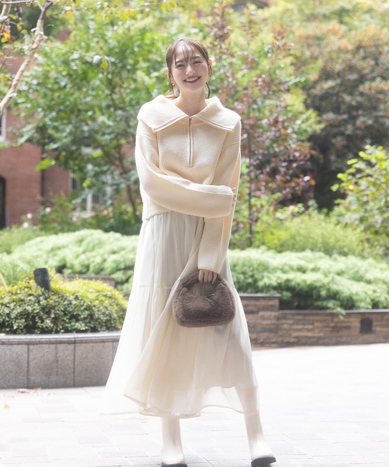 【加藤栞さん着用】シアーティアードスカート