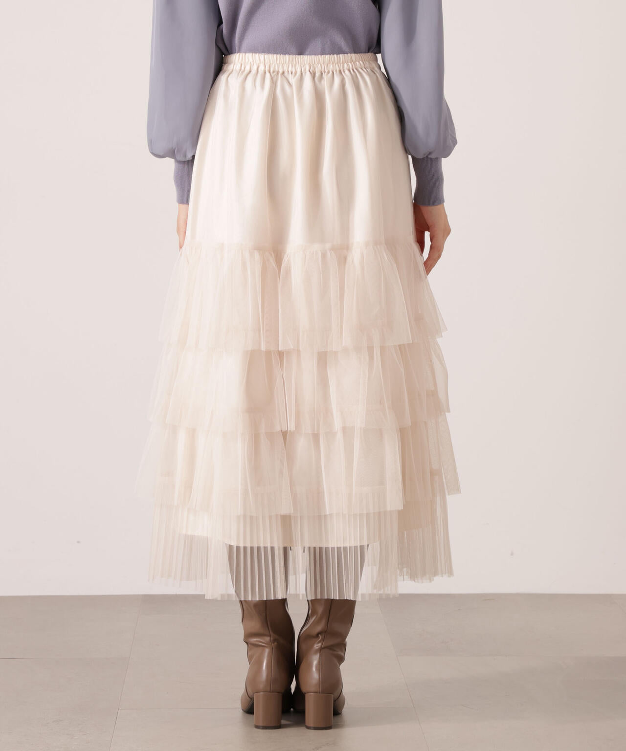 【加藤栞さん着用】部分プリーツティアードスカート