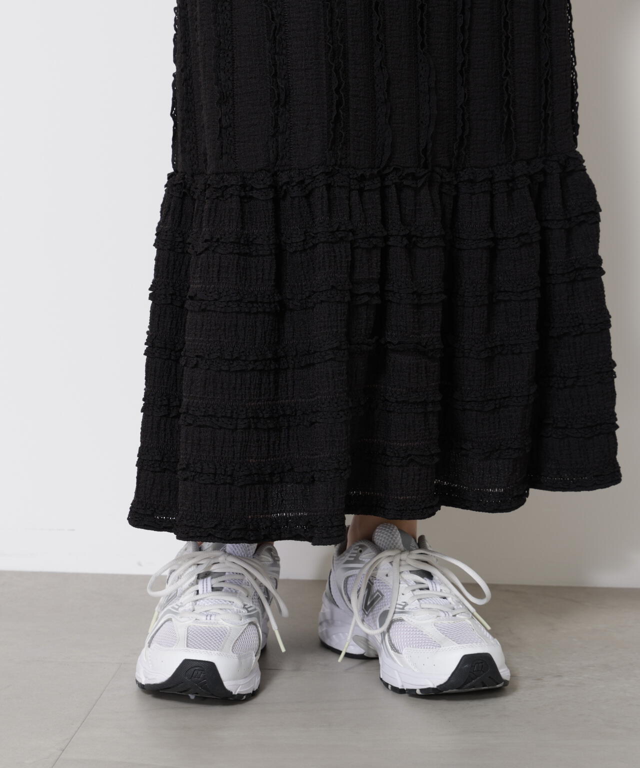 カットレース切り替えスカート