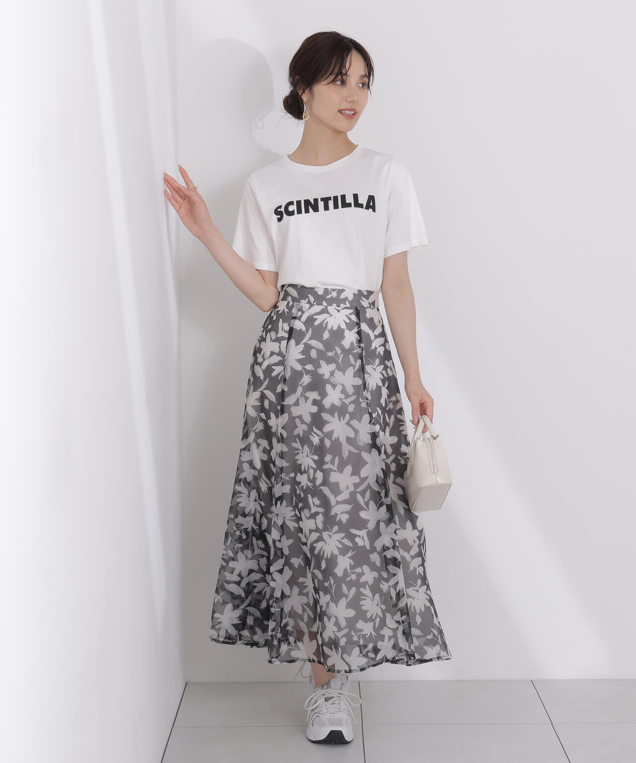 <ウォッシャブル>ペイントフラワースカート