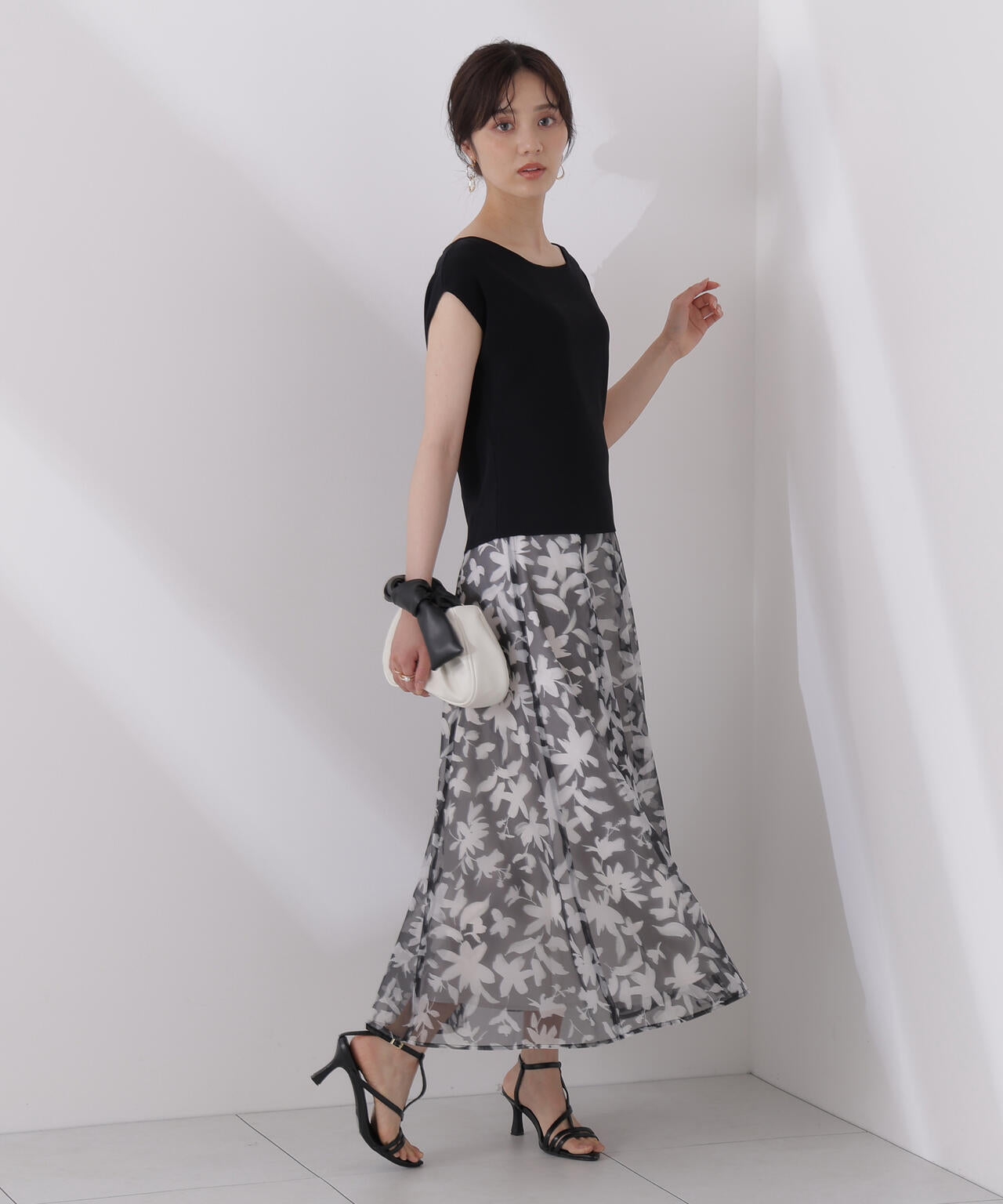 <ウォッシャブル>ペイントフラワースカート