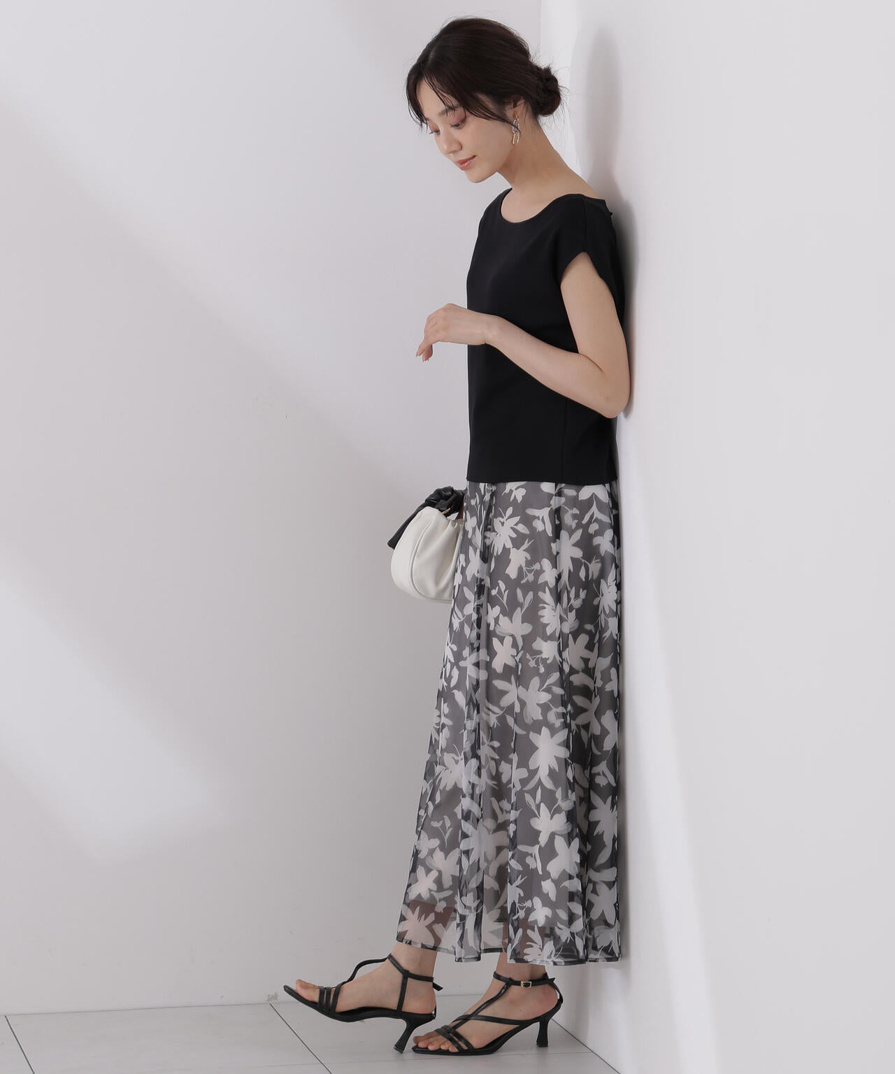 <ウォッシャブル>ペイントフラワースカート