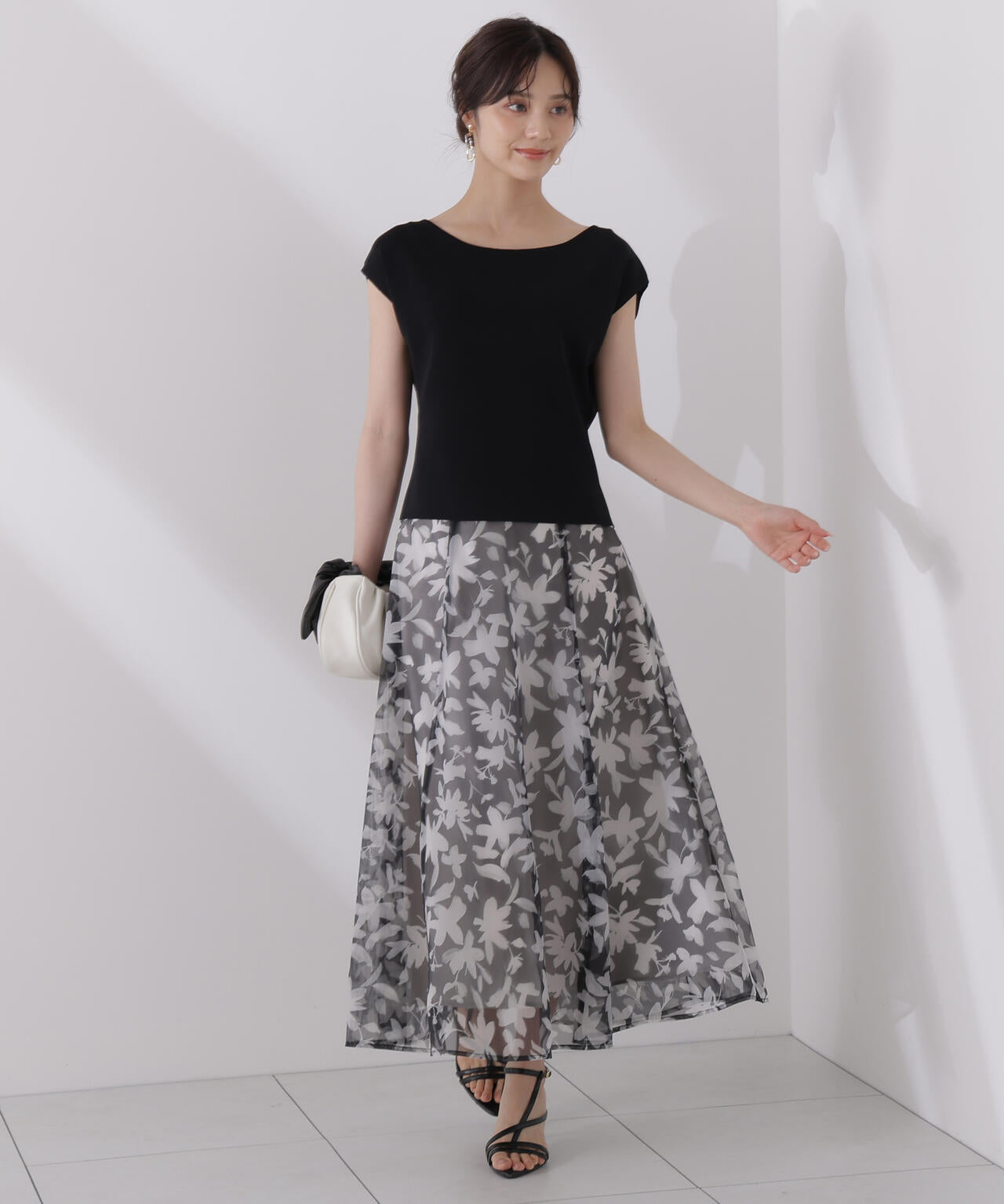 <ウォッシャブル>ペイントフラワースカート