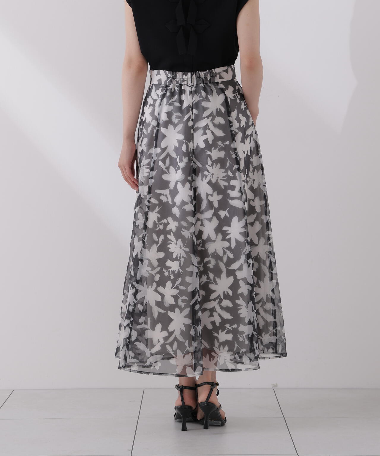 <ウォッシャブル>ペイントフラワースカート