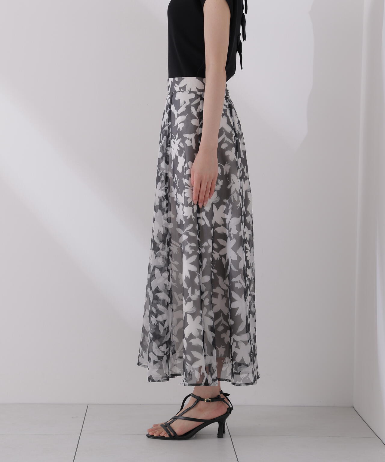 <ウォッシャブル>ペイントフラワースカート