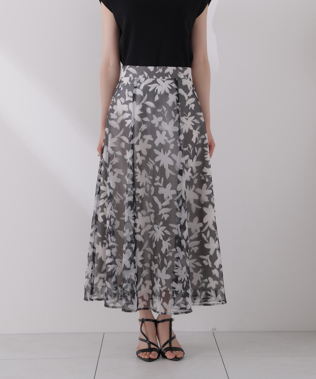 <ウォッシャブル>ペイントフラワースカート