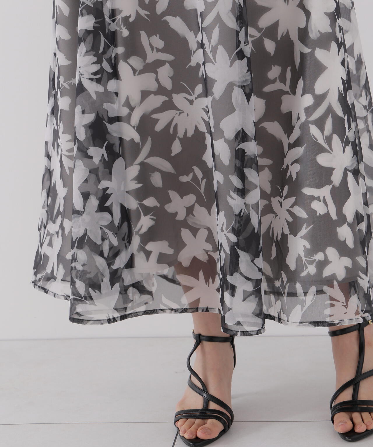 <ウォッシャブル>ペイントフラワースカート