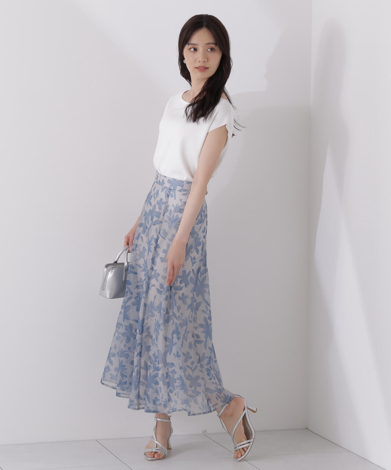 <ウォッシャブル>ペイントフラワースカート