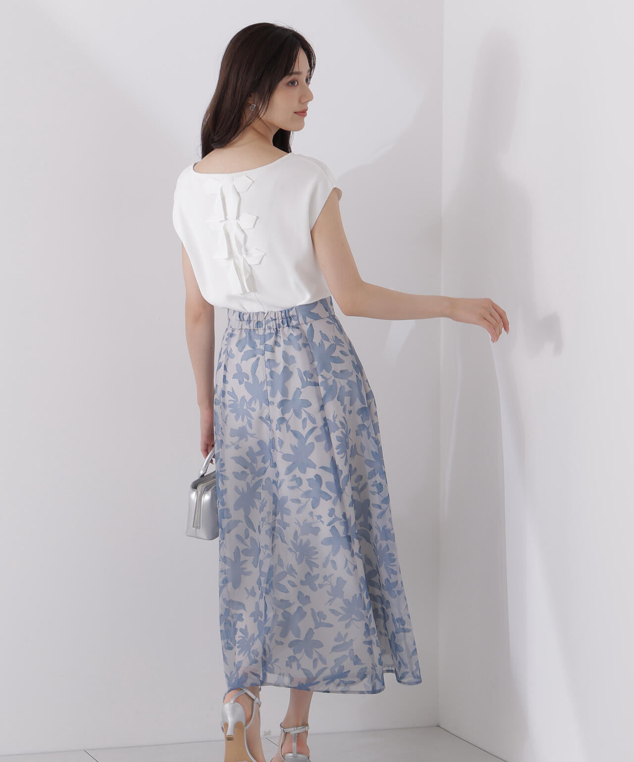 <ウォッシャブル>ペイントフラワースカート