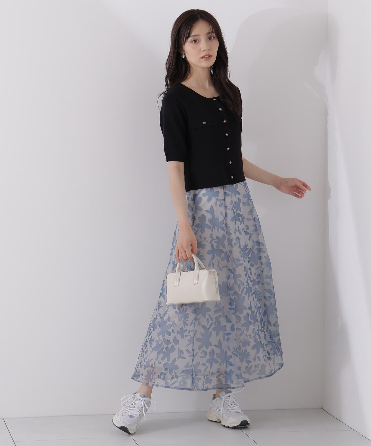 <ウォッシャブル>ペイントフラワースカート