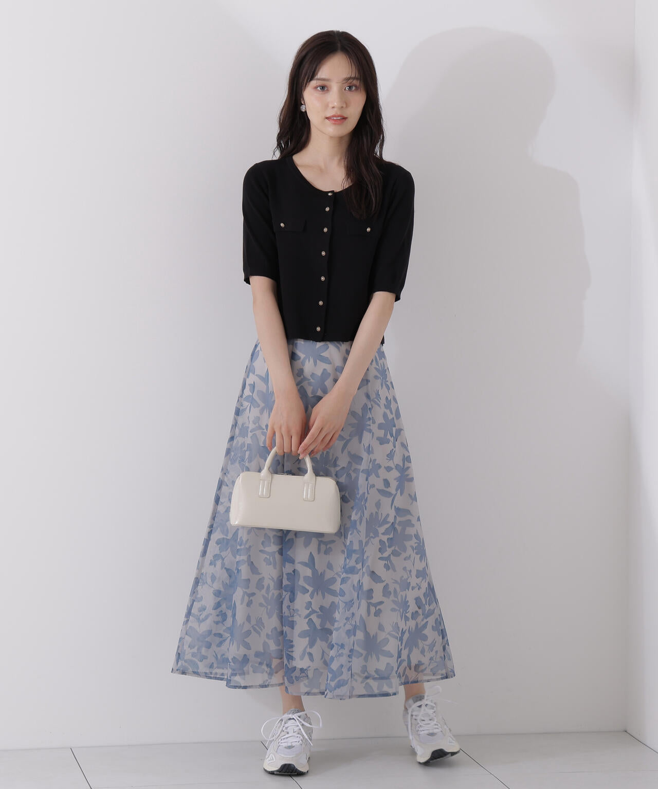 <ウォッシャブル>ペイントフラワースカート