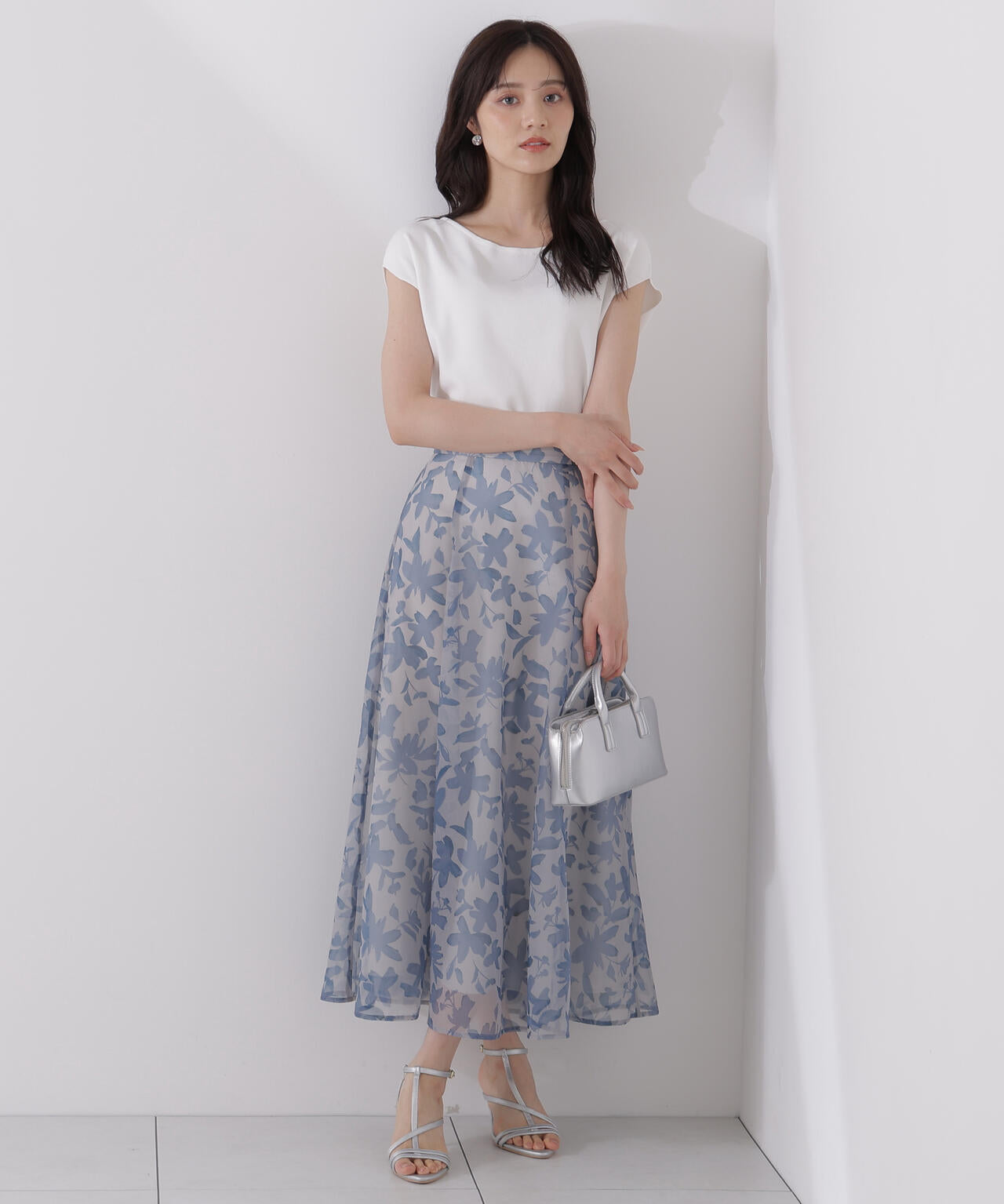 <ウォッシャブル>ペイントフラワースカート