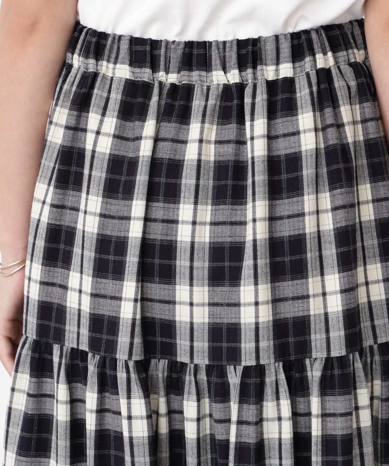 チェック柄ティアードスカート