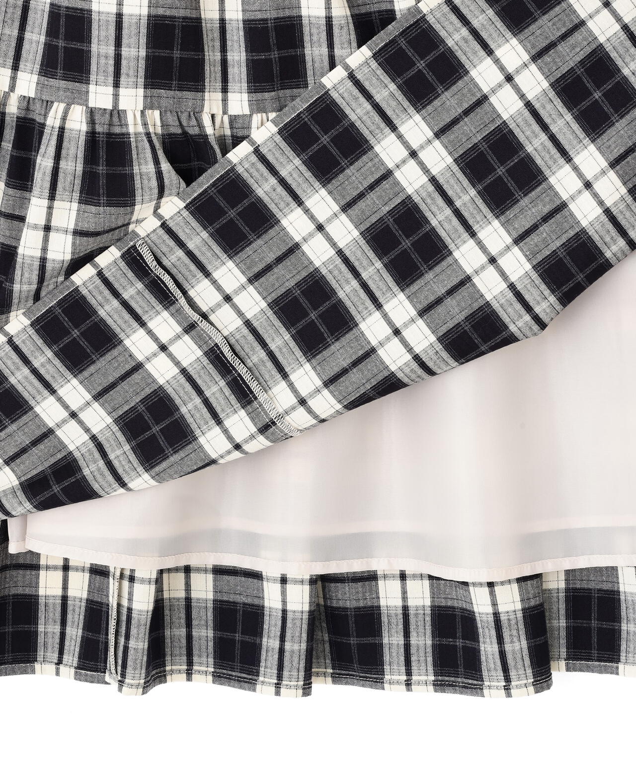 チェック柄ティアードスカート