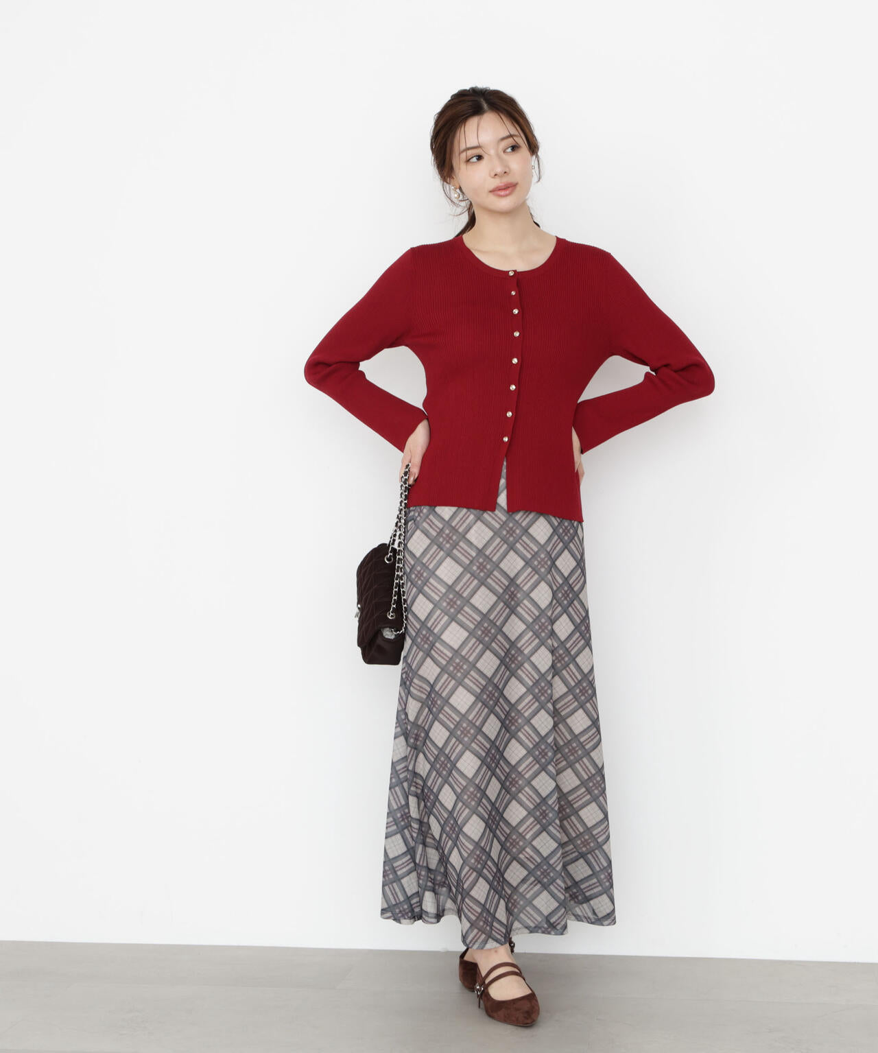 【松川星さん着用】チェックナロースカート