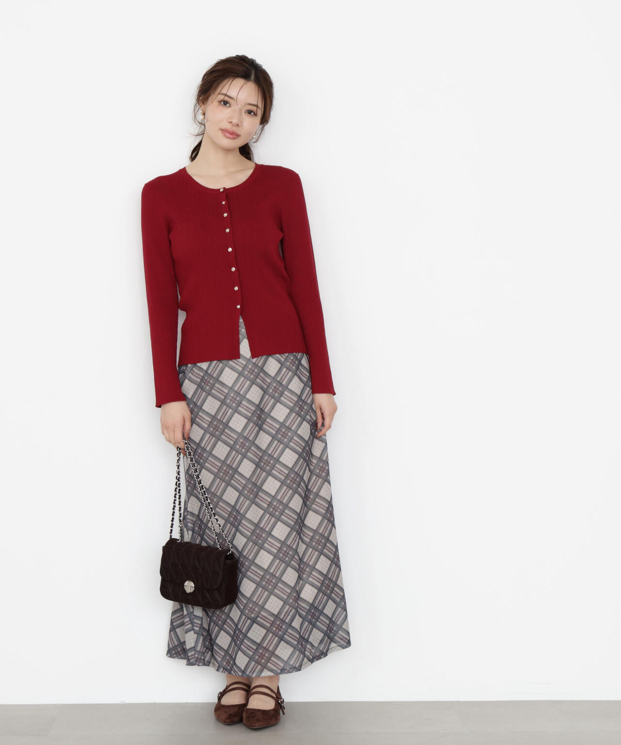 【松川星さん着用】チェックナロースカート