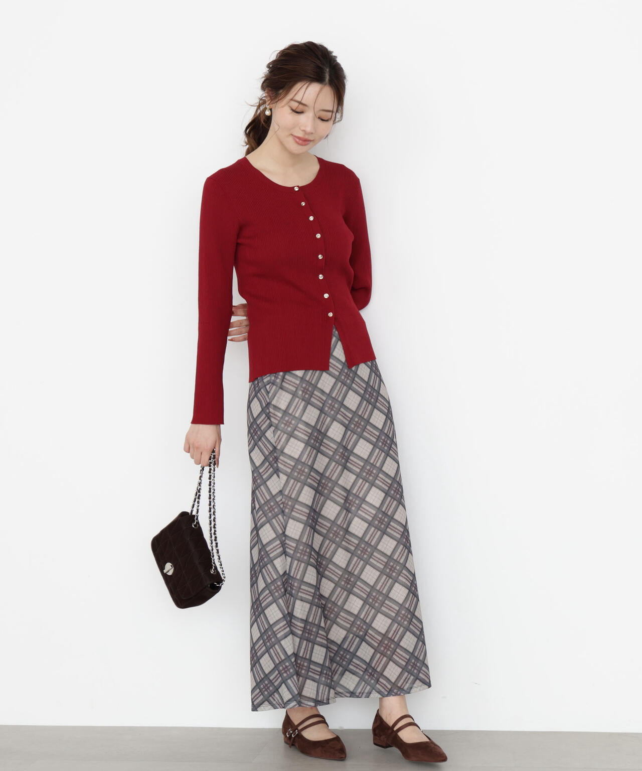 【松川星さん着用】チェックナロースカート
