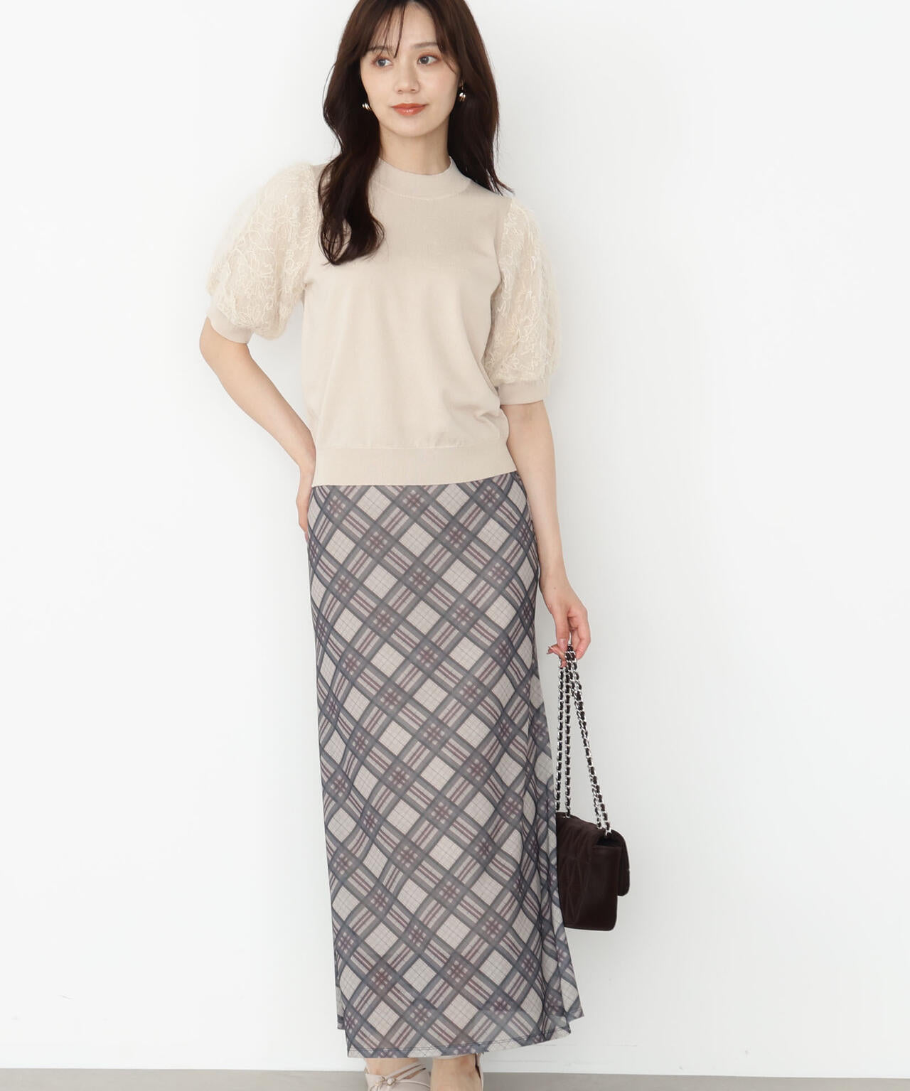 【松川星さん着用】チェックナロースカート
