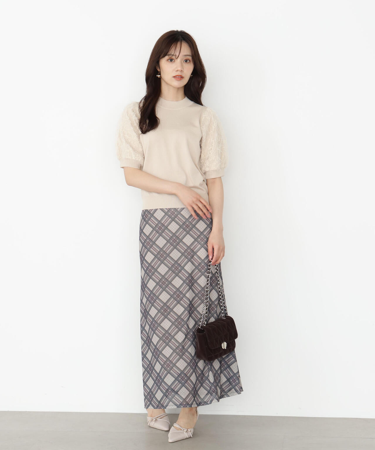 【松川星さん着用】チェックナロースカート