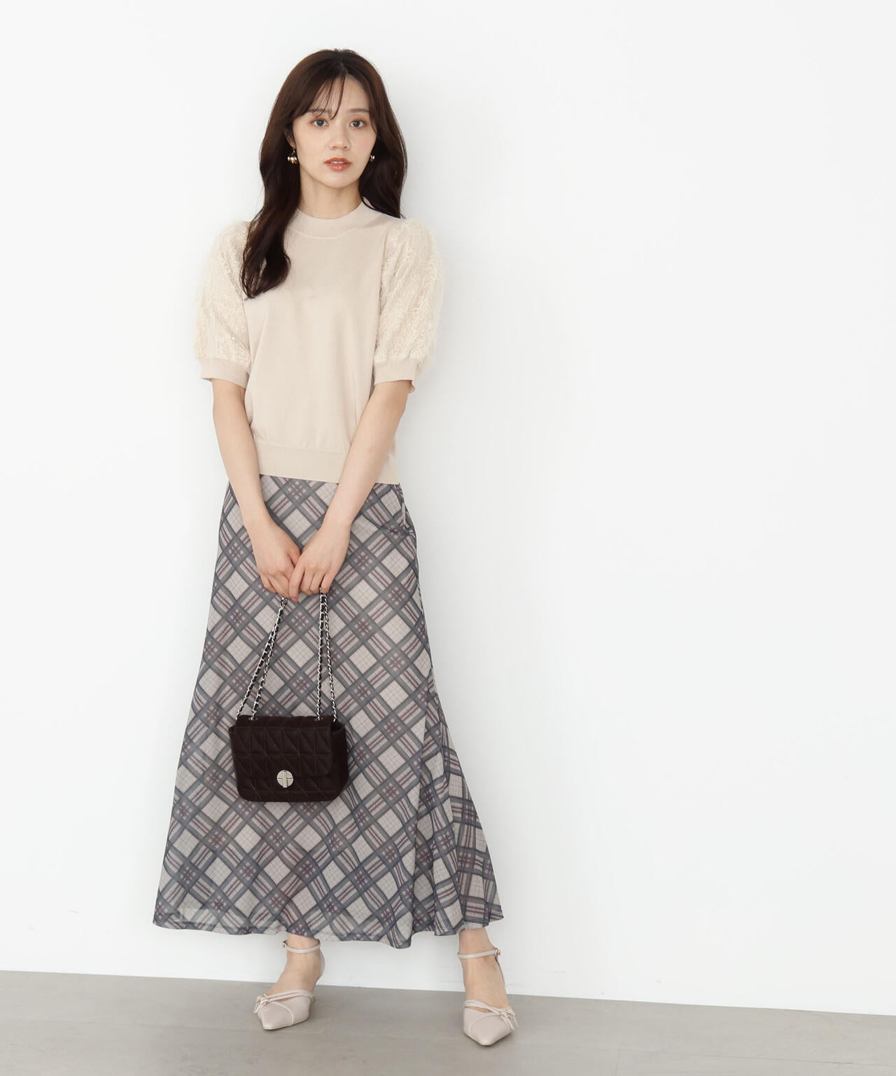 【松川星さん着用】チェックナロースカート