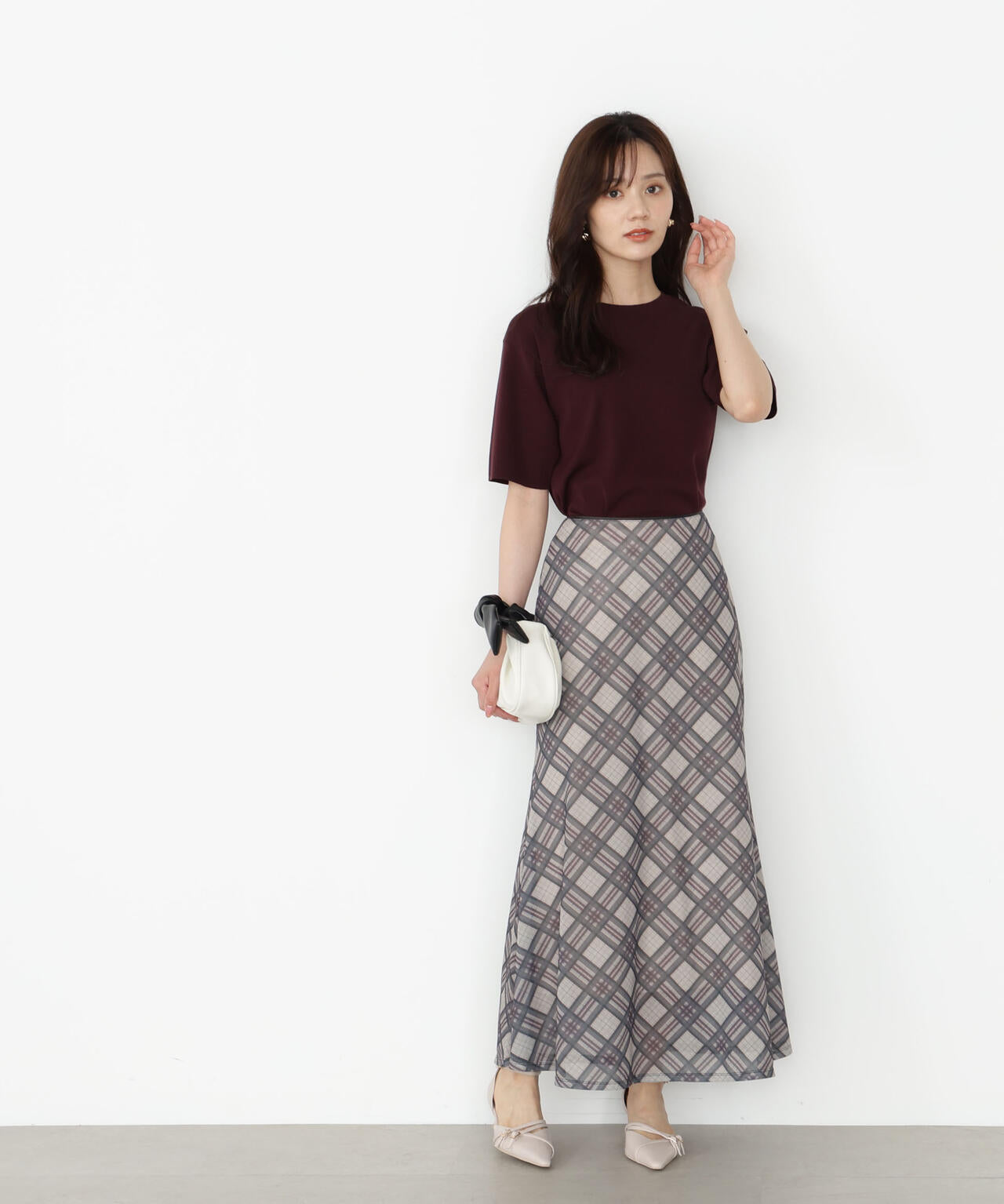 【松川星さん着用】チェックナロースカート