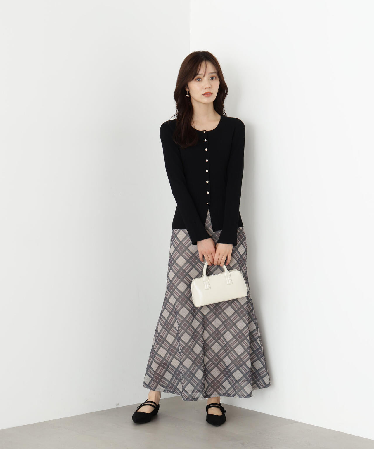 【松川星さん着用】チェックナロースカート