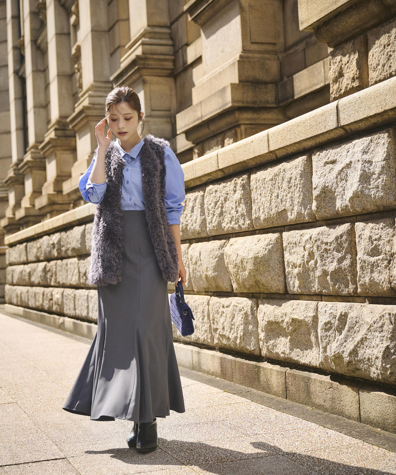 【松川星さん着用】バックレースアップマーメイドスカート