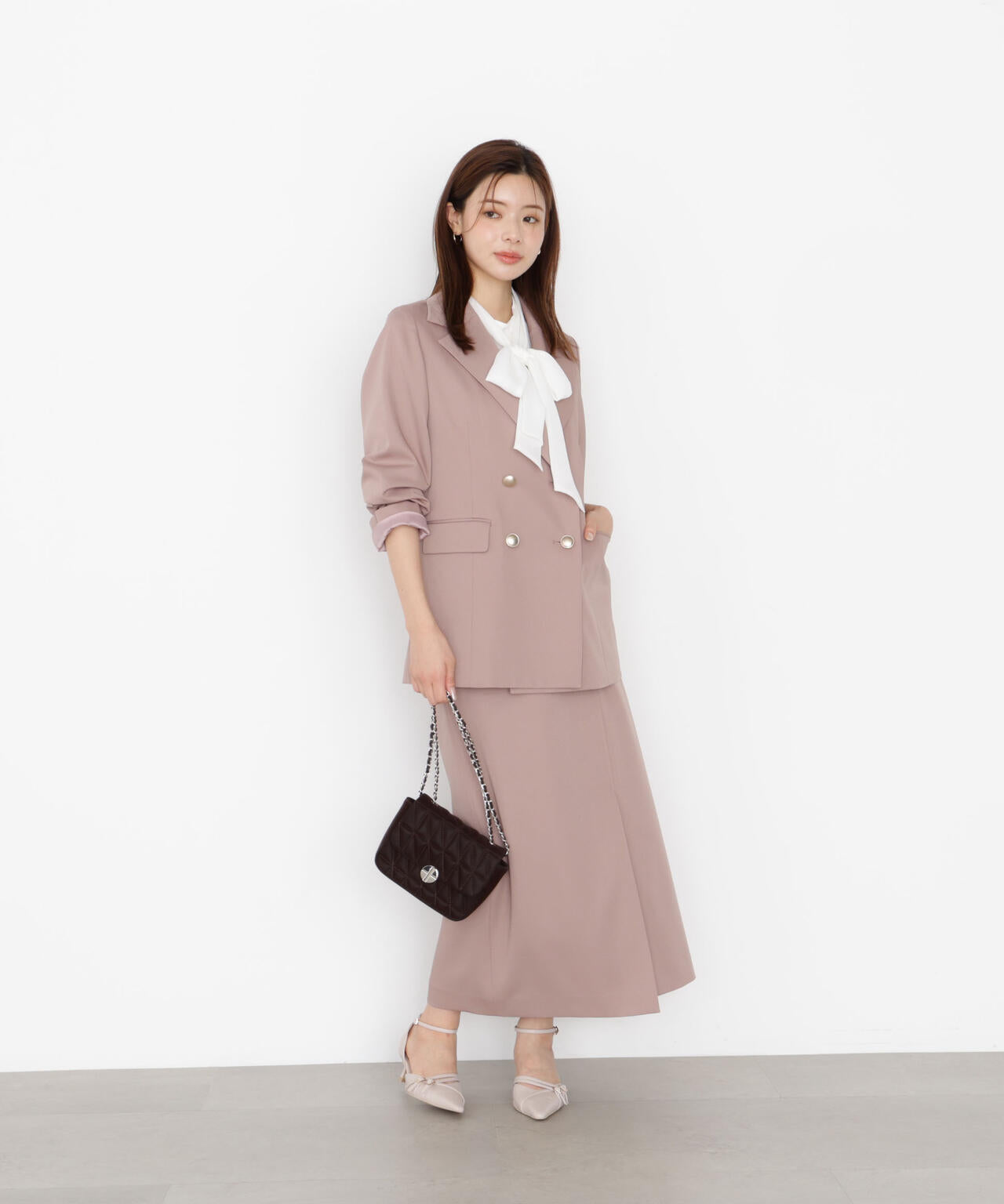 アシメ釦ナロースカート