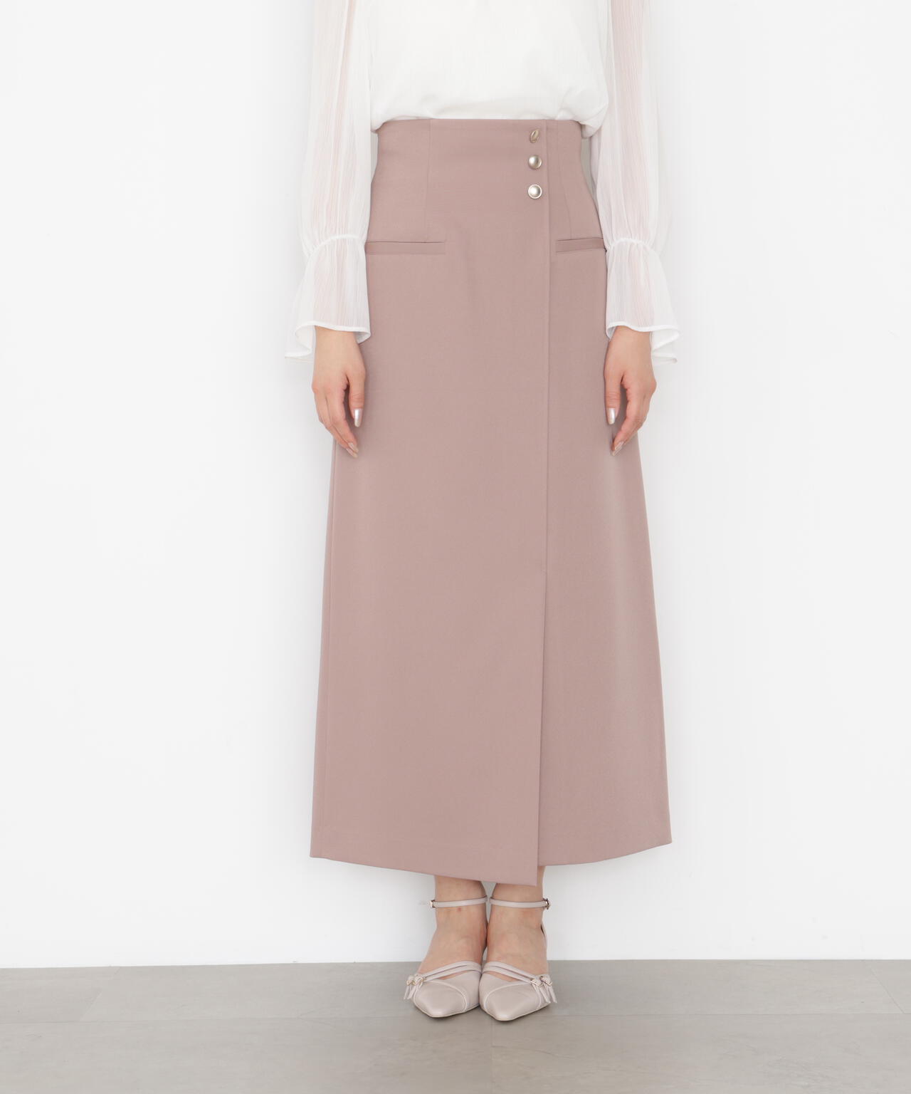アシメ釦ナロースカート