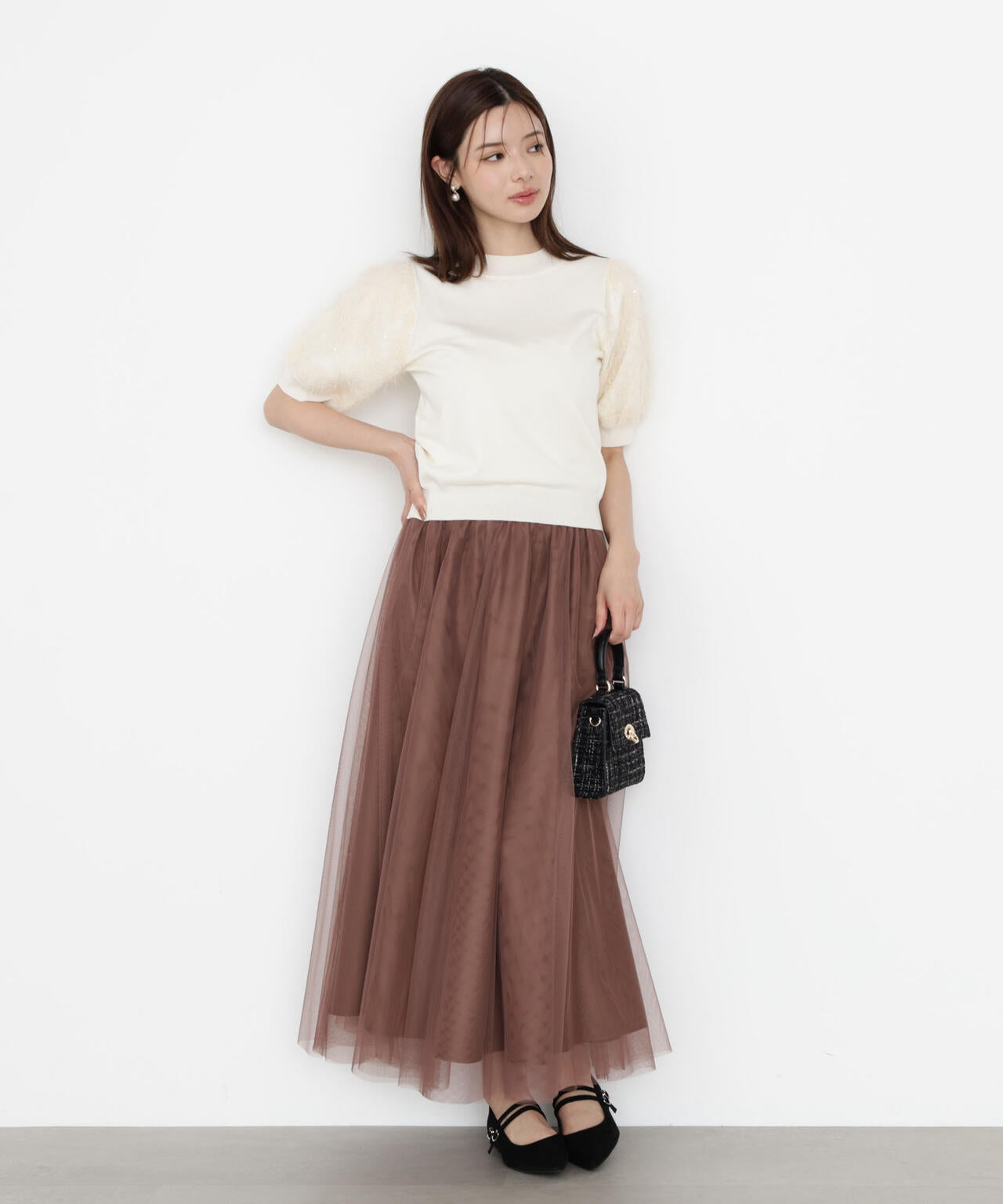 チュールギャザースカート