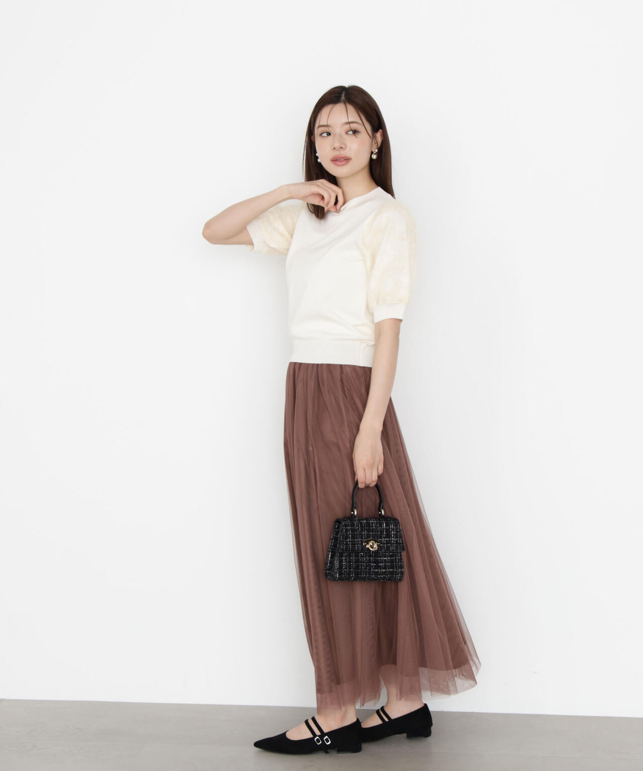 チュールギャザースカート