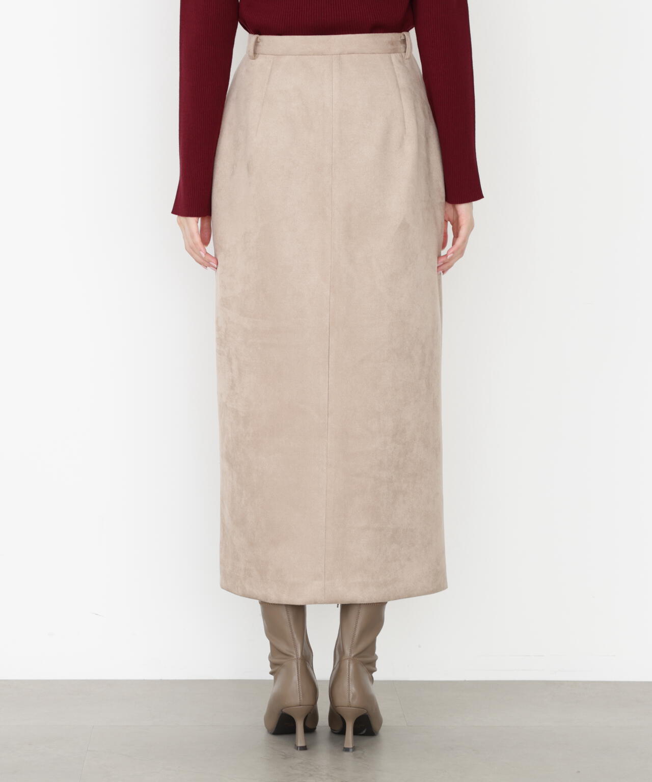 【松川星さん着用】ダンボールフェイクスエードタイトスカート