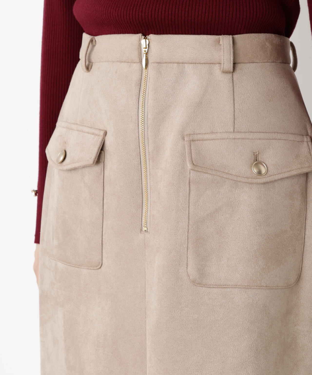 【松川星さん着用】ダンボールフェイクスエードタイトスカート