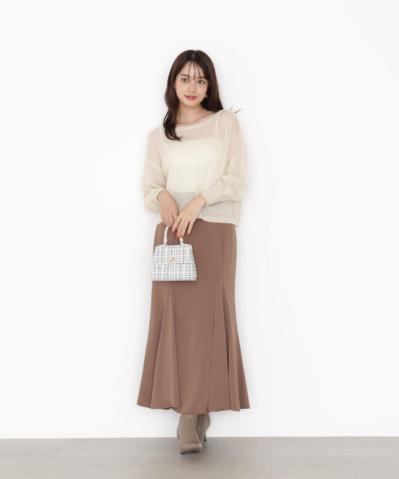 【松川星さん着用】グロッシーレディマーメイドスカート