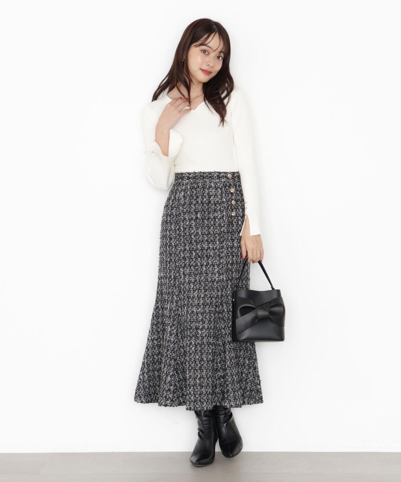 ラメツイードマーメイドスカート