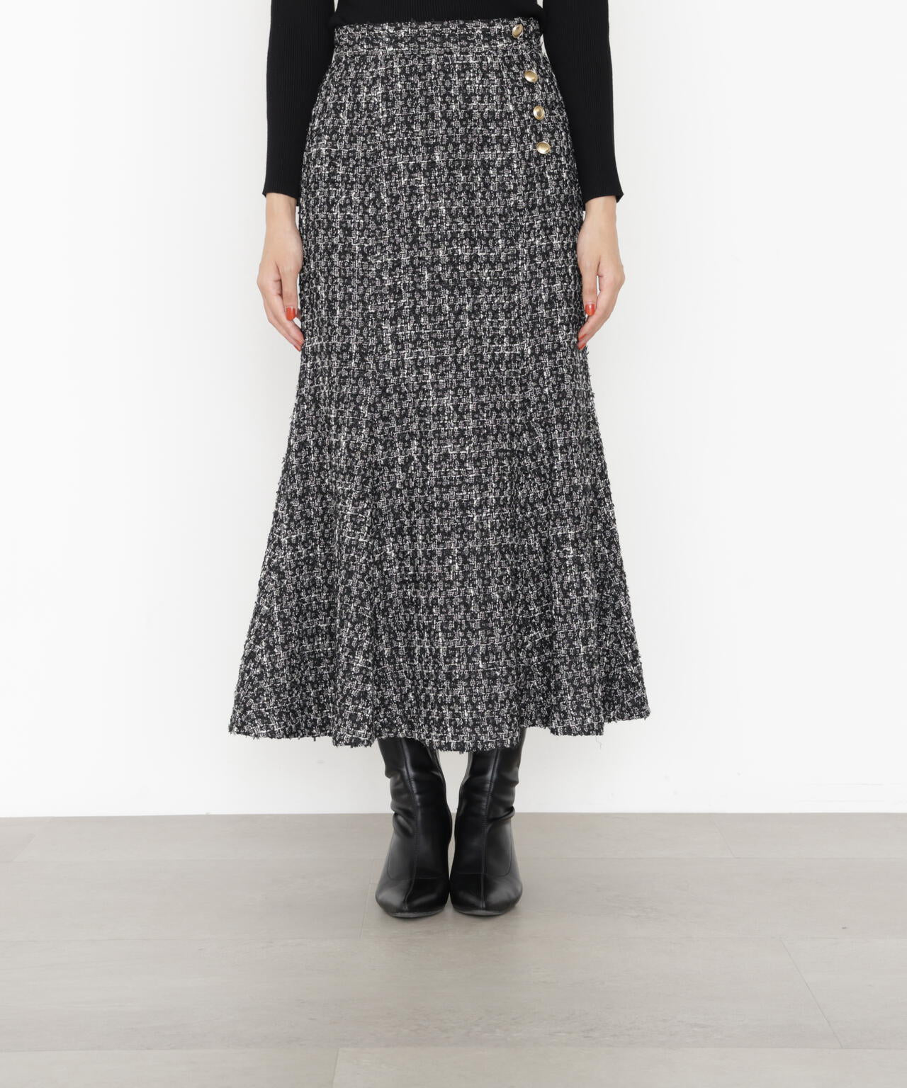ラメツイードマーメイドスカート