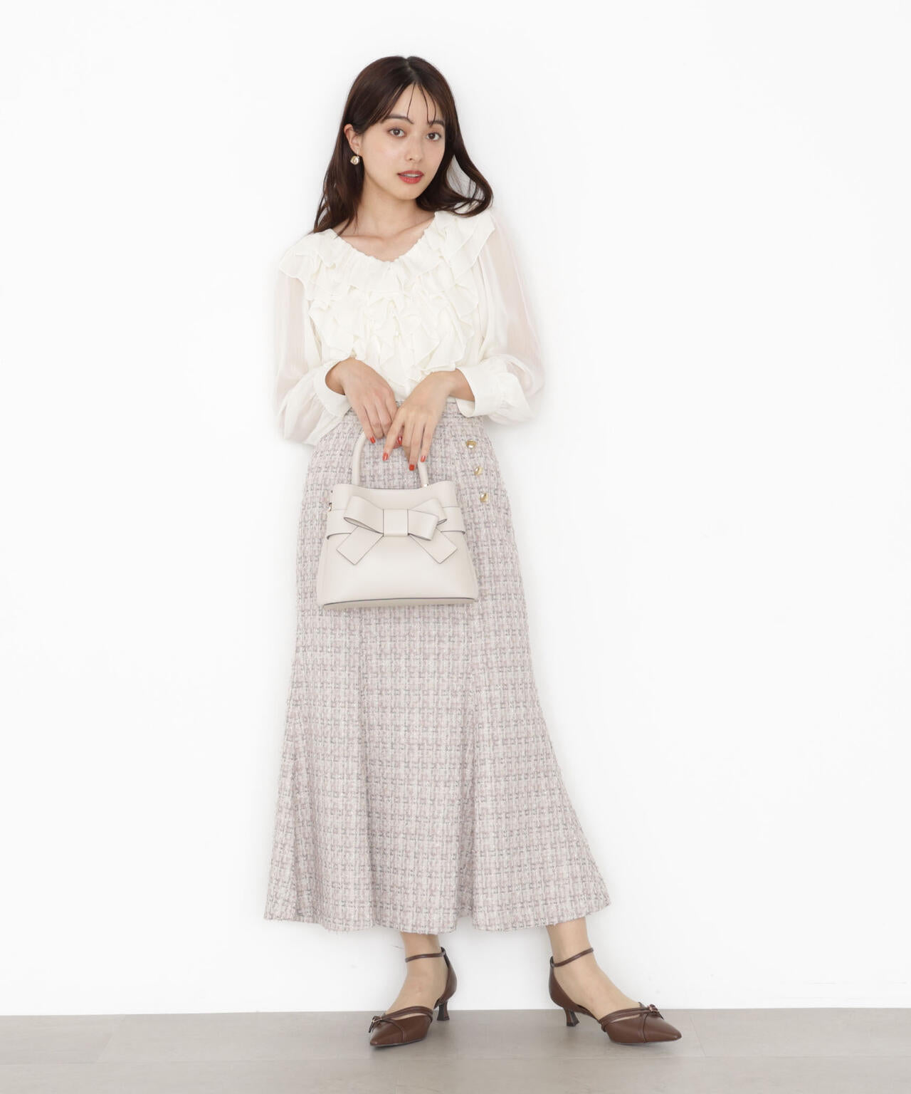 ラメツイードマーメイドスカート