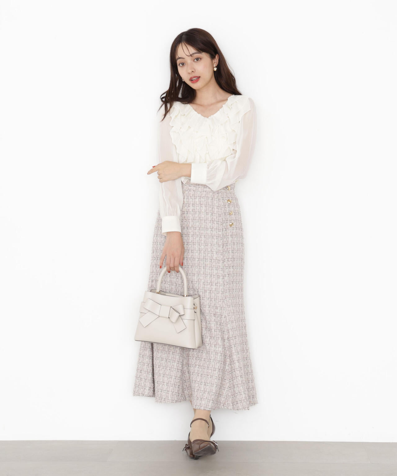 ラメツイードマーメイドスカート