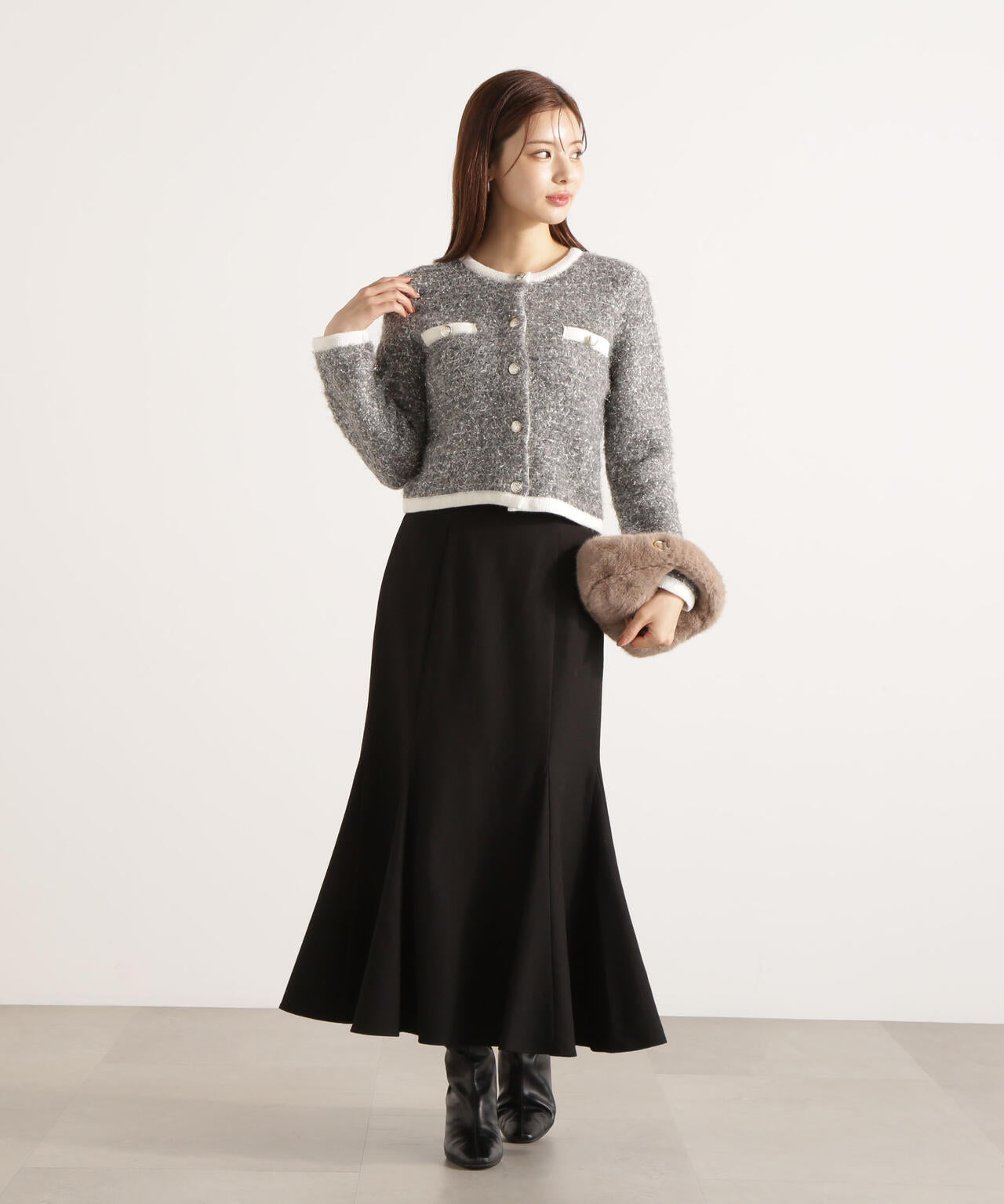 <ウォッシャブル>ハイウエストマーメイドスカート