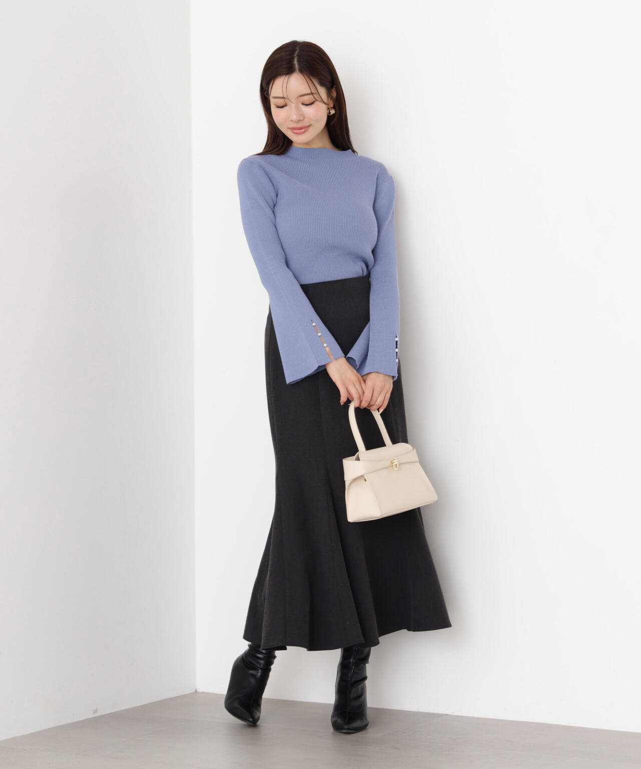 <ウォッシャブル>ハイウエストマーメイドスカート