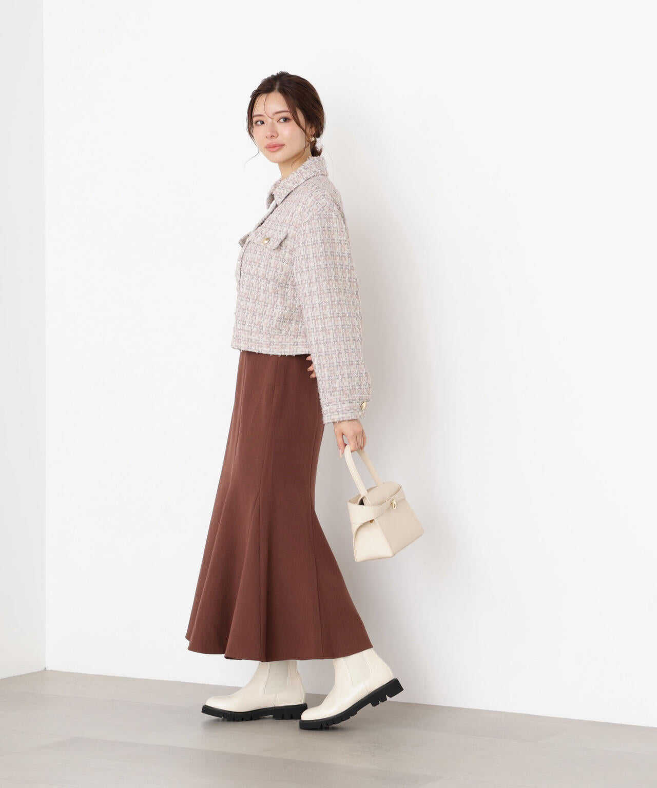 <ウォッシャブル>ハイウエストマーメイドスカート