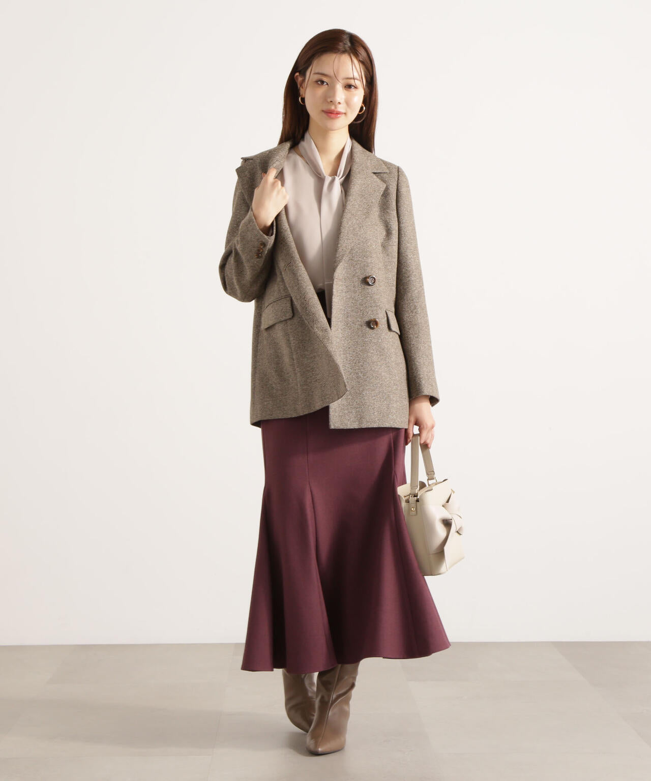 <ウォッシャブル>ハイウエストマーメイドスカート