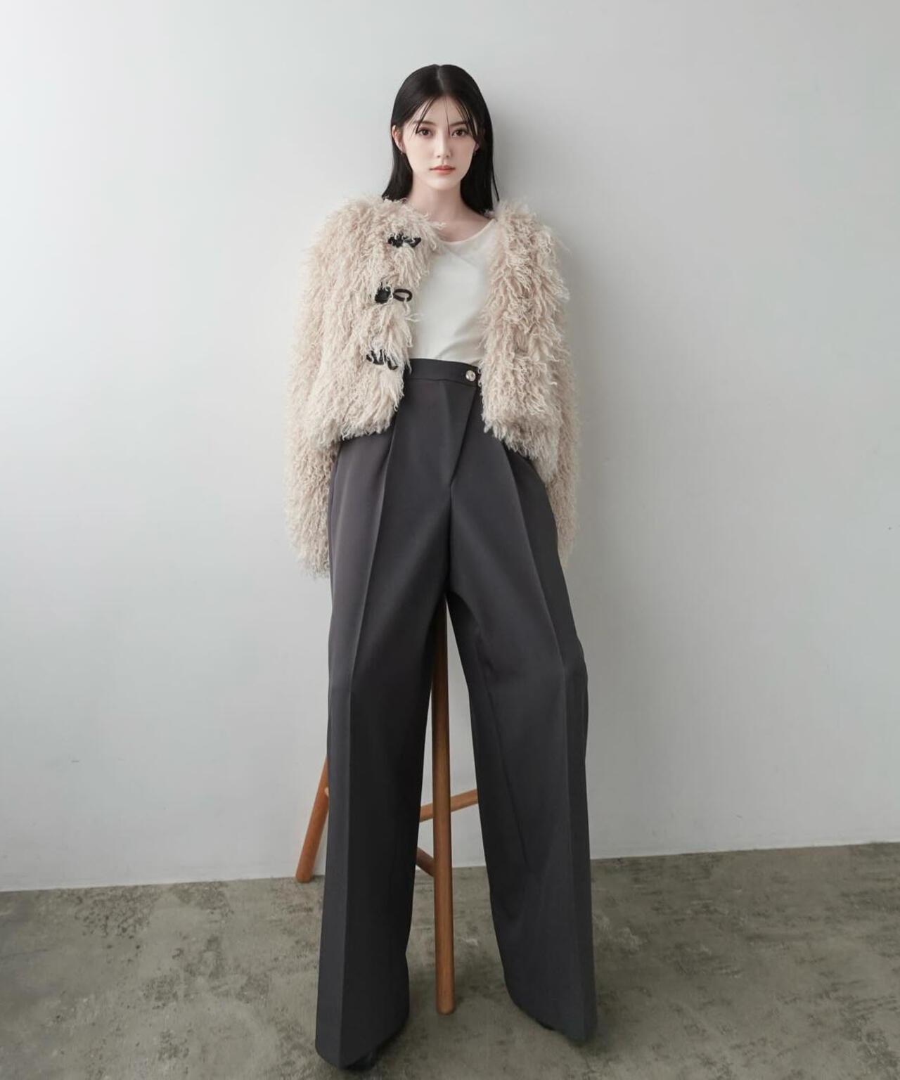 【加藤栞さん着用】ハイウエストラップパンツ