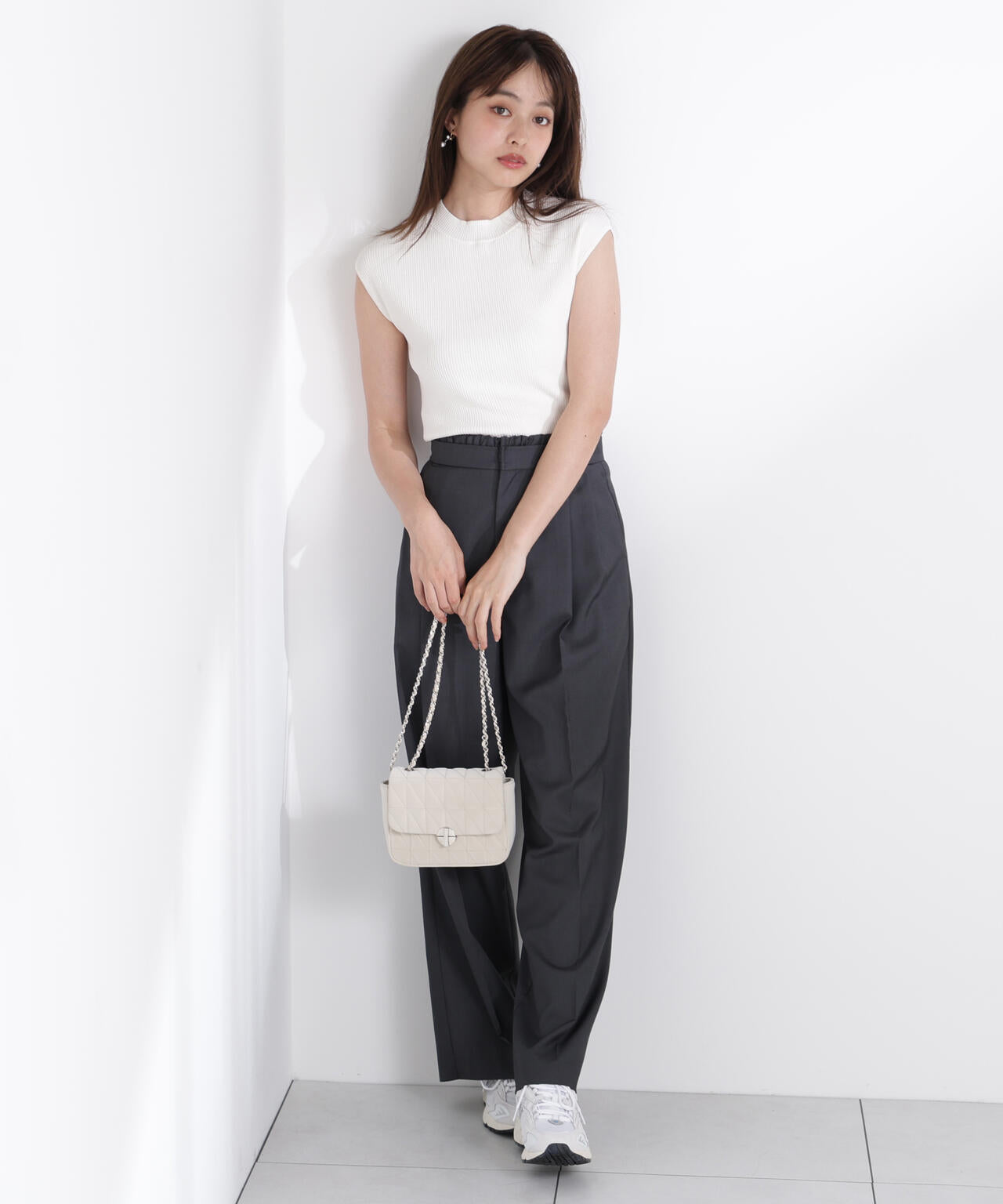 レイヤード風イージーパンツ