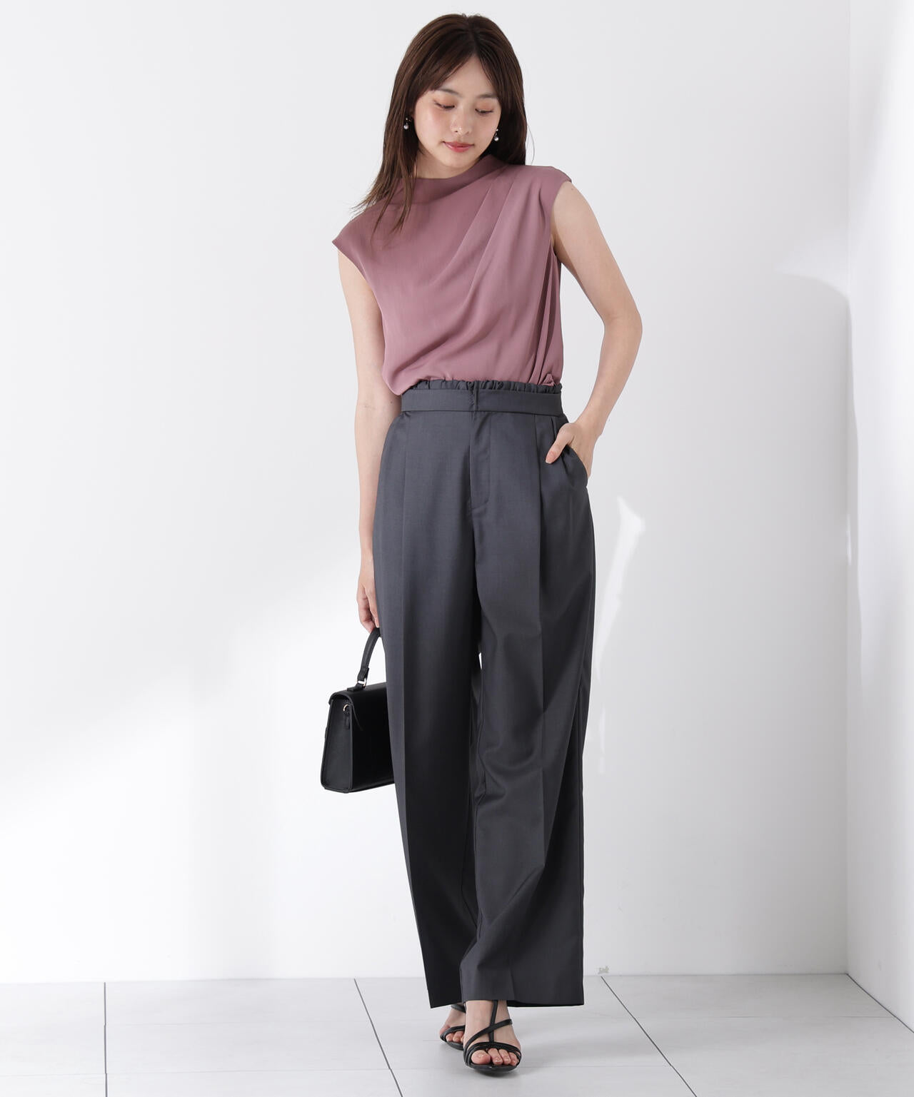 レイヤード風イージーパンツ