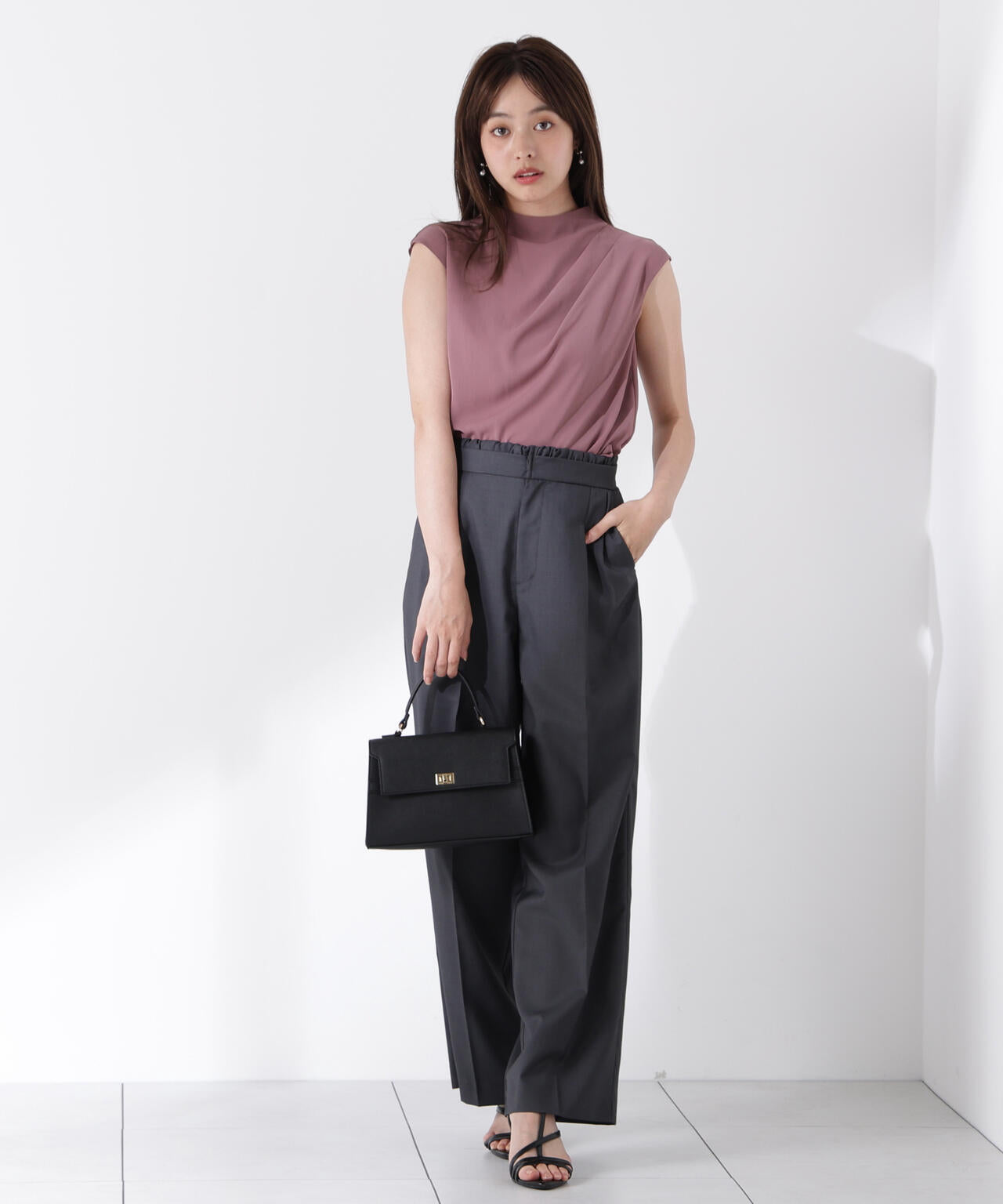 レイヤード風イージーパンツ