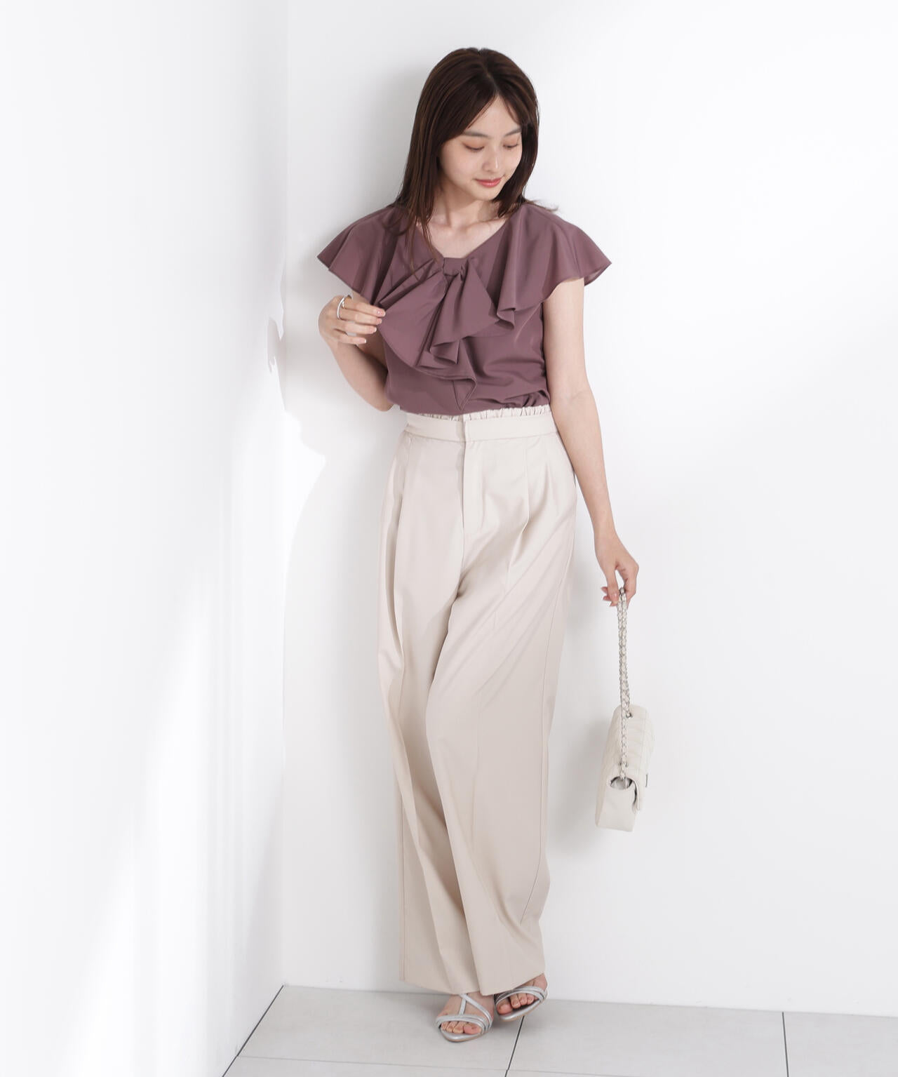 レイヤード風イージーパンツ