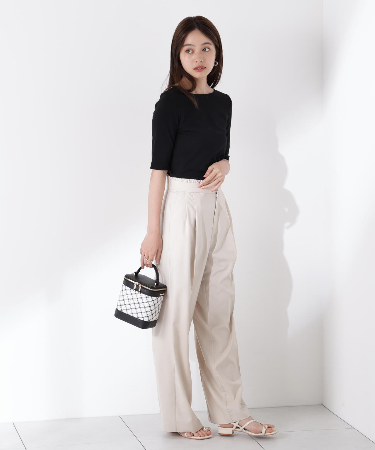 レイヤード風イージーパンツ